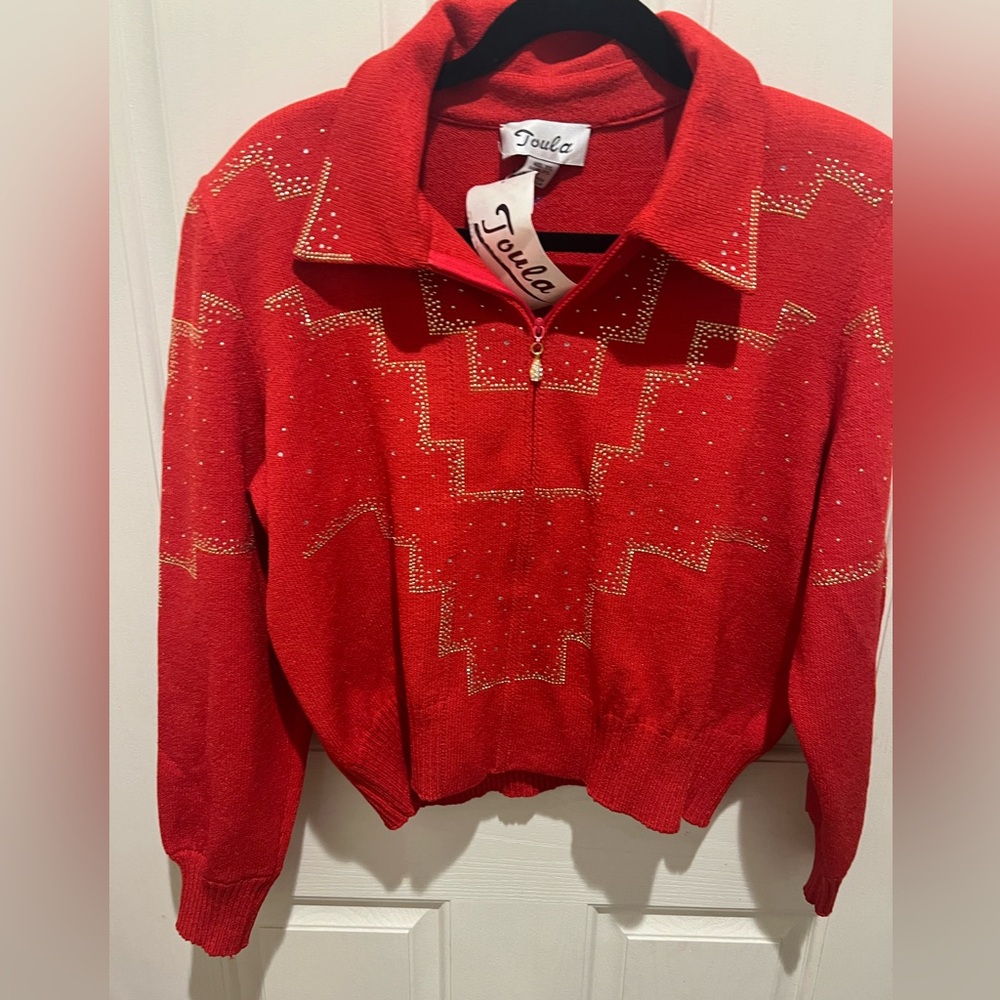 Vintage Wool Knit Jeweled‎ Sweater